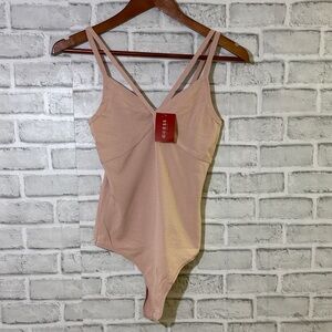 Guess leyna bandage Blush pink Double Strap Bodysuit- small- brand new